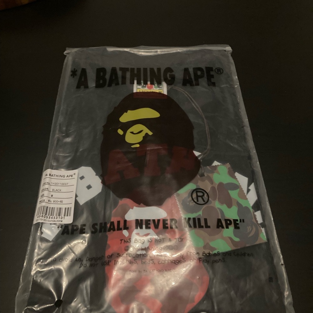 Bape Black and Red Short Sleeve Tee